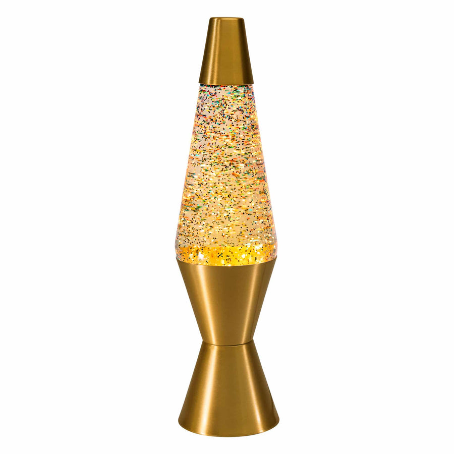 14.5″ LAMP RAINBOW GLITTER – CLEAR/GOLD W4